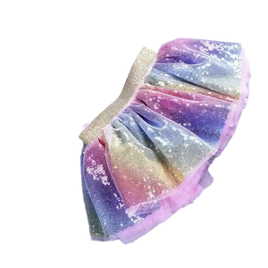 Jupes <span class=keywords><strong>tutu</strong></span> personnalisables écologiques en tulle arc-en-ciel à sequins, taille élastique, <span class=keywords><strong>pour</strong></span> l'été, jupes de bal mignonnes <span class=keywords><strong>pour</strong></span> filles et enfants - Product Image 3