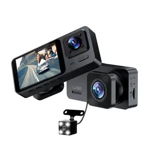 新款FHD 3镜头2MP 1080P内480P摄像机WIFI可选汽车DVR黑匣子凸轮仪表盘摄像头，带后凸轮