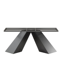 Base de table en métal sculpturale à profil en V, géométrique, robuste, de qualité supérieure, minimaliste, pour 6 à 8 personnes