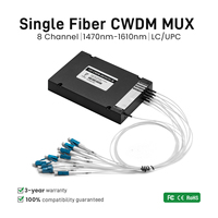 Émetteurs-récepteurs à fibre optique CWDM 8 canaux 1470nm-1610nm, port SFP, connecteur LC, utilisation en centre de données, emballage en boîte ABS