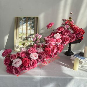 Customized size style artificial <b>flowers</b> runner 200cm x 60cm <b>Table</b> layout <b>for</b> banquet activities - Product Image 6