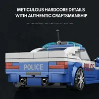 Reobrix 667 313pcs Model Mobil Polisi Bata MOC Teknis Kecepatan Kota Kendaraan Penyelamat Mainan Teknologi Tinggi Dewasa Blok Bangunan Anak