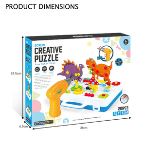 Kit de Bloques de Construcción Creativos Realistas con Múltiples Temas para Niños Pequeños, Dinosaurios y Vehículos de Ingeniería, Regalo Educativo - Product Image 4
