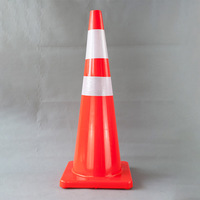 Cône de signalisation routière en PVC souple multi-usages de 90 cm, hautement réfléchissant