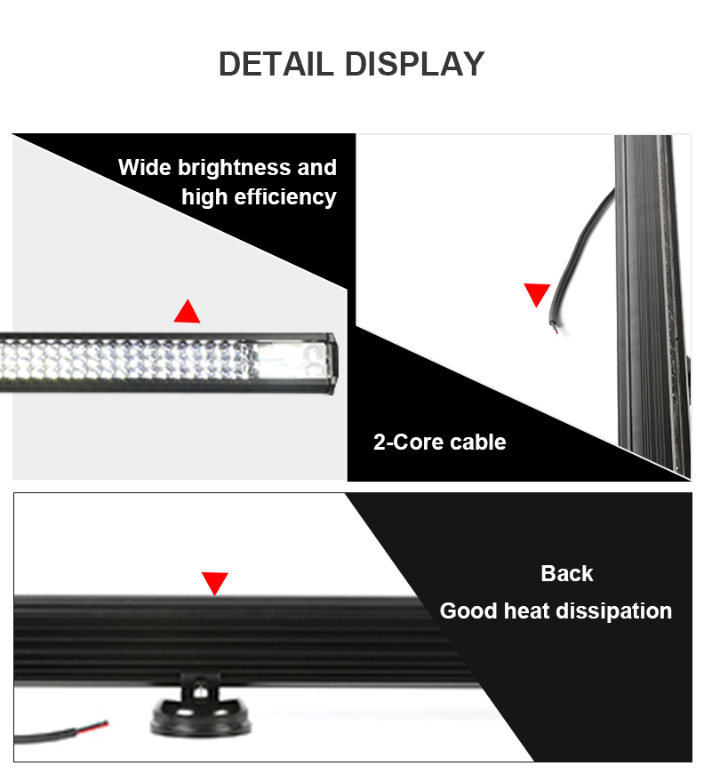 576w Car Products Led Work Light Bar 42 Inch Off Road 12v 24v Spot Flood Light Three Row Work Light