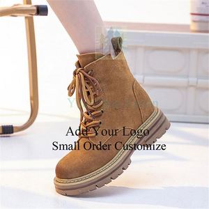 Bottines à lacets en cuir <span class=keywords><strong>noir</strong></span> et marron pour femmes, printemps-hiver, style business - Product Image 2