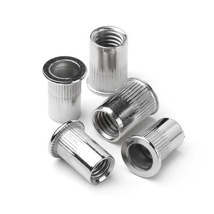 Écrous à riveter en acier inoxydable 304 M3 M4 M5 M6 M8 M10 M12, inserts à filetage métrique, tête plate moletée, entièrement filetés - Product Image 4