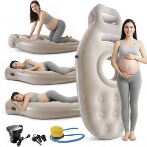 Colchón de Aire Inflable Portátil Multifuncional de PVC con Flocado, Modelo Cóncavo, para Yoga y Maternidad, Personalizable - Product Image 1