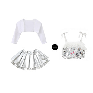 Costumi da Ballo Jazz alla Moda per Ragazze, Set con Paillettes e Ali per Spettacoli di <span class=keywords><strong>Danza</strong></span> di Strada, Balletto e Hip-Hop, Abito in Poliestere per Bambine - Product Image 2