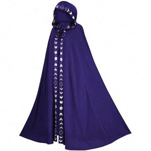 Cape à capuche unisexe pour adultes, imprimé phases de lune, Halloween, long manteau inspiré des films et séries TV - Product Image 2