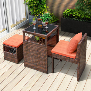 Piccolo ingombro <span class=keywords><strong>tavolino</strong></span> da caffè all'aperto Patio per il tempo libero balcone tavolo da pranzo <span class=keywords><strong>e</strong></span> sedie <span class=keywords><strong>Set</strong></span> mobili da giardino - Product Image 2