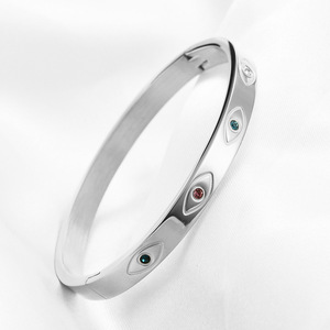 Pulsera de Acero Inoxidable con Ojo de Diablo de 6 mm, Dorada y Plateada, Brazalete de Moda para Mujer, Joyería de Regalo - Product Image 3