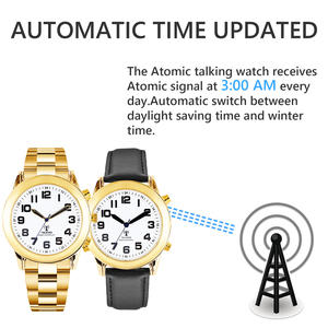 Maujoy rõ ràng và to giọng Mỹ Tiếng Anh Mens Braille Đồng hồ đeo tay kỹ thuật số nói chuyện đồng hồ nói thời gian cho người mù - Product Image 3