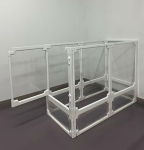 قفص حيوانات أليفة داخلي من الأكريليك قابل للتجميع، مناسب للأرانب الصغيرة والمتوسطة، مع إغلاق بالأزرار للقطط والكلاب - Product Image 2