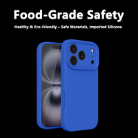 Coque de téléphone antichoc en silicone liquide avec rebord de protection de l'appareil photo, design anti-poussière pour boutons, pour modèles iPhone 16 17 Pro/Pro Max (vente en gros)