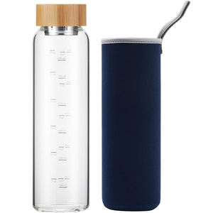 Botella de agua de vidrio de bambú con <span class=keywords><strong>marcador</strong></span> de tiempo, 1000ml, venta al por mayor - Product Image 1