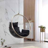 Fauteuil suspendu moderne rond et rotatif en acrylique transparent avec support métallique pour hôtel, maison, extérieur, jardin - Mobilier de jardin
