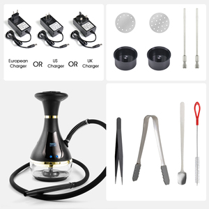 Nouvelle <span class=keywords><strong>chicha</strong></span> électronique avec ensemble de <span class=keywords><strong>chicha</strong></span> rechargeable en acrylique de qualité supérieure, luxe, tendance, écran LED personnalisé, boîte cadeau - Product Image 2