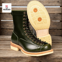 Bottes en cuir véritable Heritage à bout mocassins pour hommes, durables, cousues Goodyear, style robuste, bottes à la cheville Monkey - Saison hivernale