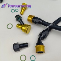 Conception personnalisée # 4 # 6 # 8 # 10 # Kit de 12 tuyaux de carburant tressés en nylon noir E85 PTFE avec raccords rapides PTFE à 0, 45 et 90 degrés