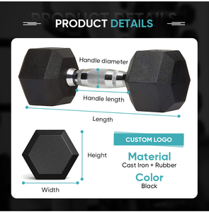 Bán Buôn Nhà Phòng Tập Thể Dục Thiết Bị Tập Thể Dục Biểu Tượng Tùy Chỉnh 5Kg 10Kg Trọng Lượng Miễn Phí Thiết Lập Giá Rẻ Cao Su Hình Lục Giác Quả Tạ Miễn Phí Vận Chuyển - Product Image 3