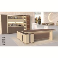 Bureaux contemporains en bois d'ingénierie durable, bureau d'écriture en panneaux, bureau de direction de luxe