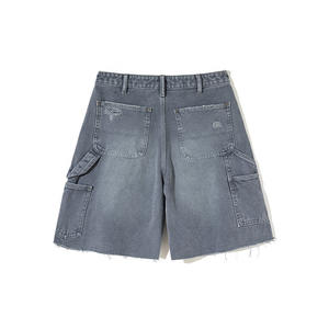 <span class=keywords><strong>Jeans</strong></span> Vintage da <span class=keywords><strong>Uomo</strong></span> 16oz, Stile Carpenter, Streetwear, Vestibilità Ampia, Logo Personalizzabile, Denim Pesante, Effetto Vissuto, Jorts Baggy - Product Image 4