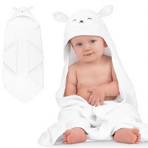 Toalla con Capucha para Bebé, Viscosa <span class=keywords><strong>Derivada</strong></span> de Bambú, Recién Nacido, Niño Pequeño, Extra Absorbente, Suave, Niños y Niñas, Diseño de Cordero, Baño - Product Image 1