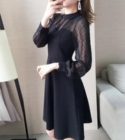 2024 dernière robe à manches longues mode femmes grande taille robes en dentelle