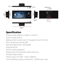 Système de maison intelligente Tuya, bouton de Six pouces, écran de commande Central, interrupteur intelligent, panneau de commande, passerelle ZigBee