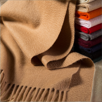 Nouvelle Écharpe Longue en Cachemire Pur Tissé de Haute Qualité, Couleur Unie Chameau, Style Mongol, pour l'Hiver