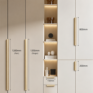 Modern Stainless Steel Handles <b>Black</b> Grey Aluminium Rose Gold Hot Sale for Kitchen Bathroom Cabinets Adjustable Drawer Handles - Product Image 6