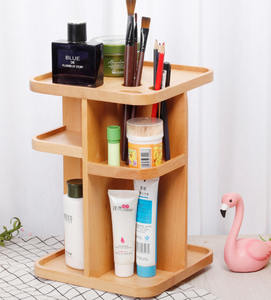 Caja de almacenamiento de cosméticos giratoria de madera 360 OEM, organizador creativo de maquillaje, estante para <span class=keywords><strong>pintalabios</strong></span>, organizador de escritorio para Baño - Product Image 2