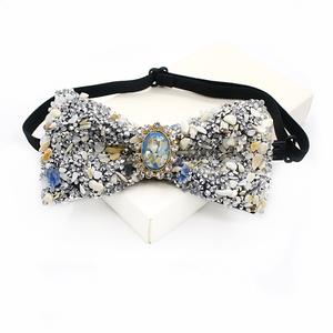 男士水钻领结预系亮片领结男士长度可调，珠宝蝴蝶结婚礼舞会礼服配件 - Product Image 6