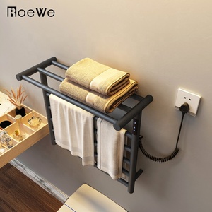 Thông Minh Khăn Tắm Giá Phụ Kiện Phòng Tắm Điện Nước Nóng Khăn Đường Sắt Với Kệ Màu Đen Khăn Giá - Product Image 4