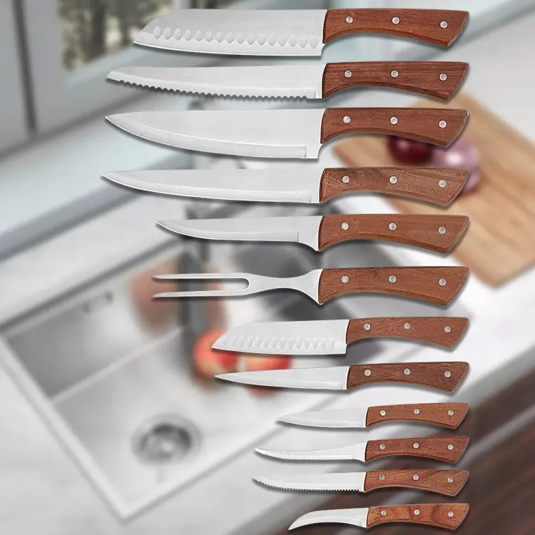 12 adet eşyaları Set mutfak tencere bıçak paslanmaz çelik yüksek kalite Yatoshi 7 bıçak seti-pro mutfak bıçak seti Ultra