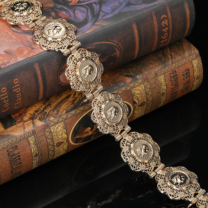 Ceinture vintage à motif de tête napoléonienne pour femmes, chaîne de taille pour mariée, longueur réglable, ceinture à <span class=keywords><strong>pièces</strong></span>, bijoux - Product Image 3