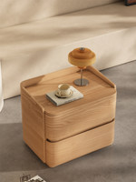 Table de chevet moderne minimaliste en bois massif de luxe léger avec tiroir de rangement pour petits appartements, mobilier de maison
