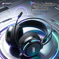Casque de jeu AOC avec haut-parleur de 60 mm, casque stéréo sans fil avec Bluetooth 6.0, modes sonores 3EQ pour PC, jeux, musique, films
