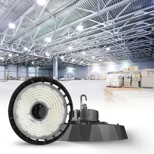 LED High Bay Light UFO 150W 150LM/W 5000K DLC/ETL Listed Commercial Lights with US Plug Dimmable High Bay LED Light Warehouse
