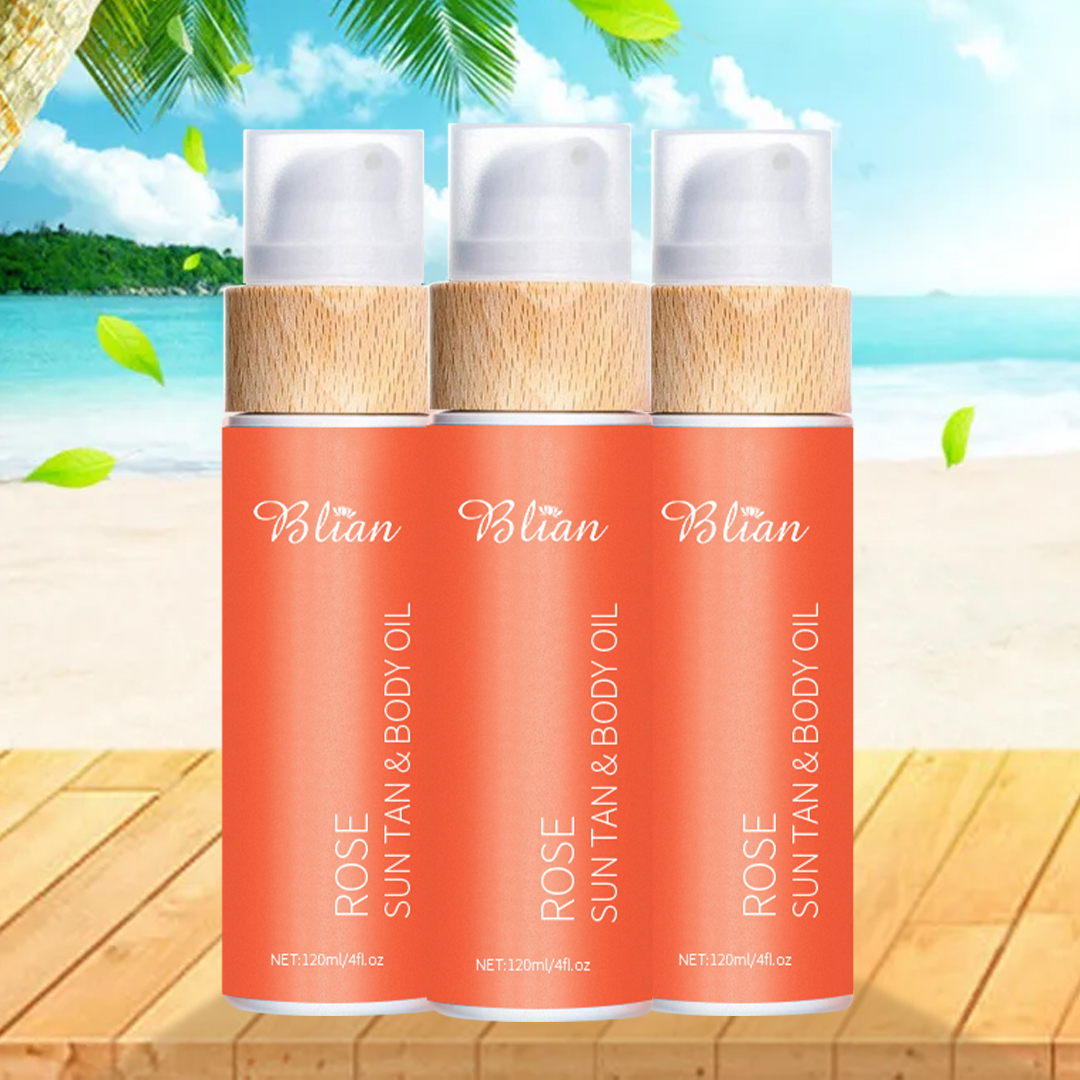 BilIan улучшает темно-коричневую кожу, сохраняя увлажняющую кожу, розовое солнечное масло для загара