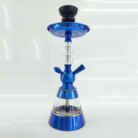 Kit de chicha portable de style arabe en alliage d'aluminium avec base en acrylique, ultra léger, pour voyage, fête, plage