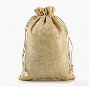 Thick Durable Linen <b>Cord</b> Pouches for Gift Card Jewelry Packaging Eco Friendly Material Wholesale Bulk Order - Product Image 6