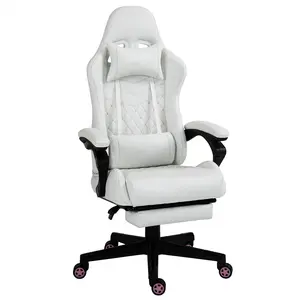 Racing OEM Quality Gaming Chair Faux Leather Gamer Recliner Home Office White Linkage Cheap Gaming Stuhl Anji Wholesale