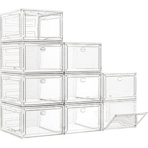 OEM High Quality Eco-Friendly PET Shoe Storage Box Stackable Organizer <b>Clear</b> <b>Containers</b> for Used Shoes Bathroom & Food Storage - Product Image 1