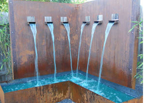 Mesa de agua de acero Corten para jardín, mueble de agua para jardín, fuente de agua - Product Image 4