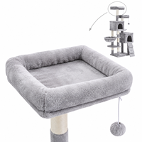 Arbre à chat multi-niveaux en peluche avec paniers doubles et échelle, idéal pour chats d'intérieur (OEM)