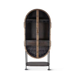 Italian Luxury <strong>Retro</strong> Glass Wine Cabinet Stainless Steel <strong>Sideboard</strong> for Home Furniture Simple Wall Display Cabinet for Household - Product Image 2