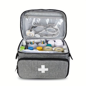 Büyük Kapasiteli Taşınabilir Boş Profesyonel Tıbbi Çanta Fermuarlı Sağlık İlk Yardım Çantası Ev İçin Taşıma Çantası Açık Hava İçin - Product Image 5