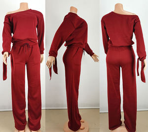 Commercio all'ingrosso della fabbrica primavera autunno inverno sportivo Streetwear vestito felpa e pantaloni larghi larghi pantaloni della tuta da <span class=keywords><strong>donna</strong></span> set - Product Image 6